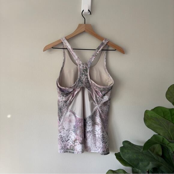 Lululemon Crossback Tank in Sugar Crush Multi / Silver Fox Shelf Bra Athletic 10 - Picture 4 of 11